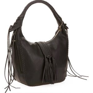 Big Buddha Black Fringe Shoulder Bag Large Boho Purse